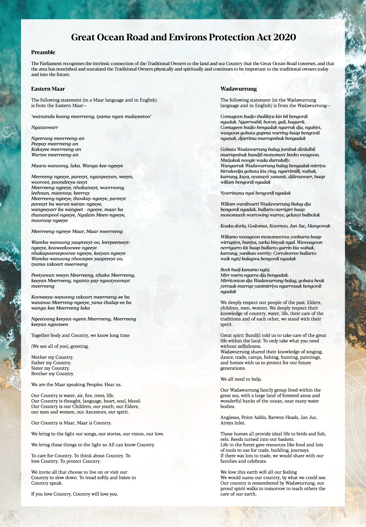 Great Ocean Road and Environs Protection Act 2020