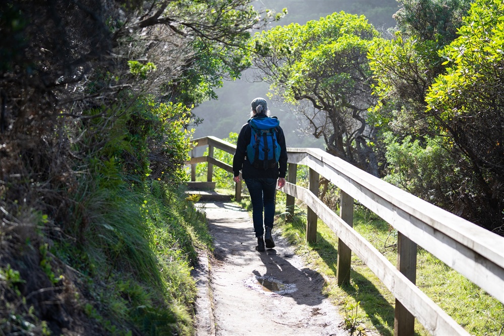 Great Ocean Road Coastal Trail, woman walking on walking trail