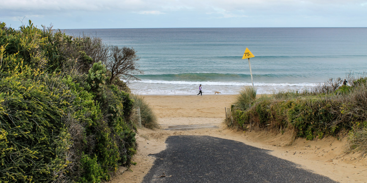 Jan Juc Surf Life Saving Club beach access ramp - BEFORE