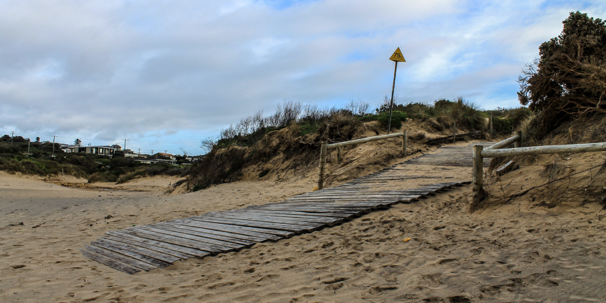 Jan Juc Surf Life Saving Club beach access ramp - BEFORE